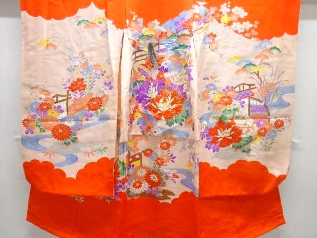 JAPANESE KIMONO / ANTIQUE TWELVE-LAYERED KIMONO / PEONY / CHRYSANTHEMU